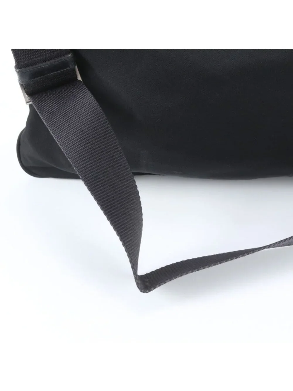 Prada White Tag Yes Tessuto Nylon Triangle Logo Leather Shoulder Bag Crossbody